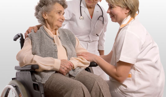 Nurses with patient